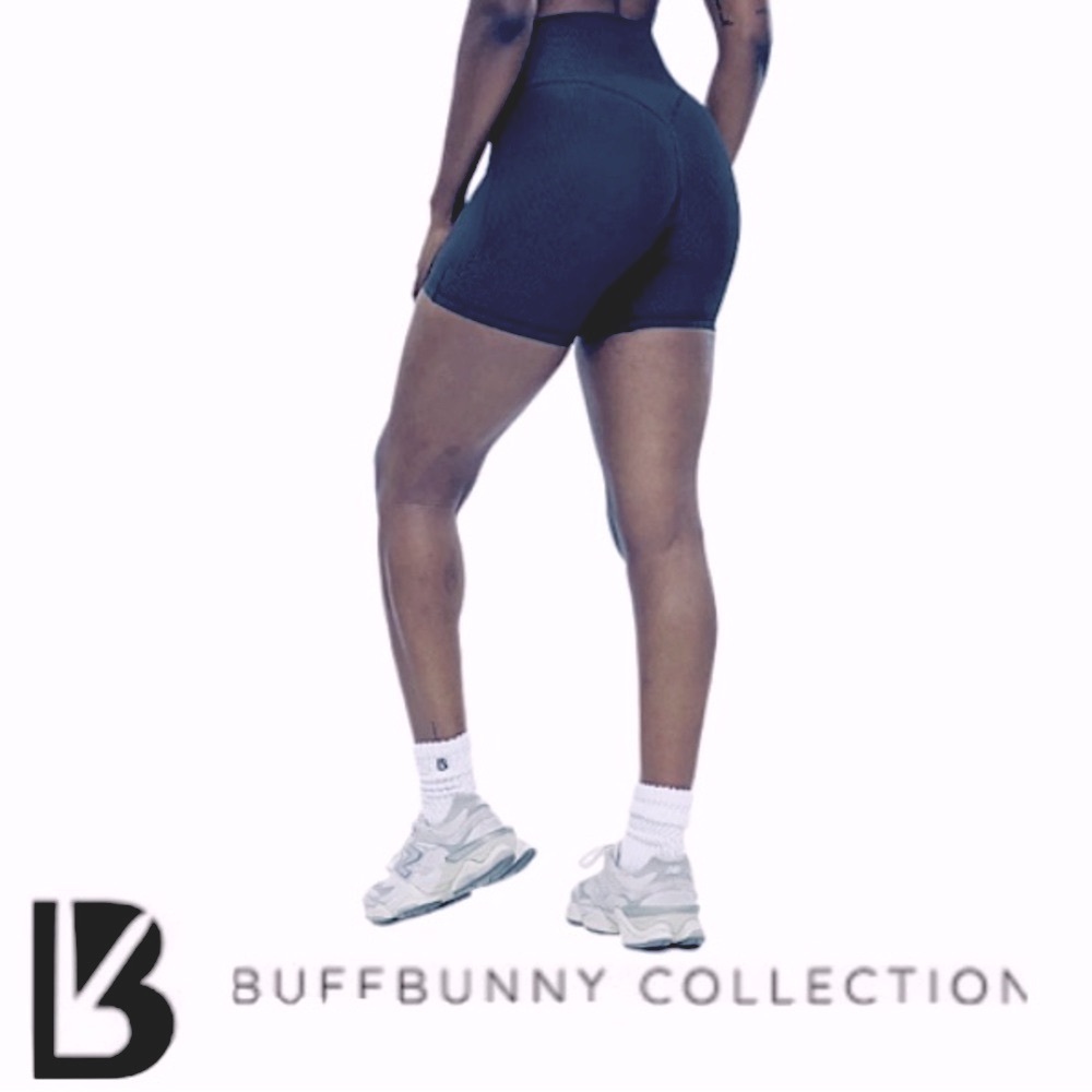 BUFFBUNNY | High Waisted Ribbed Green Workout Training Biker Athletic Shorts